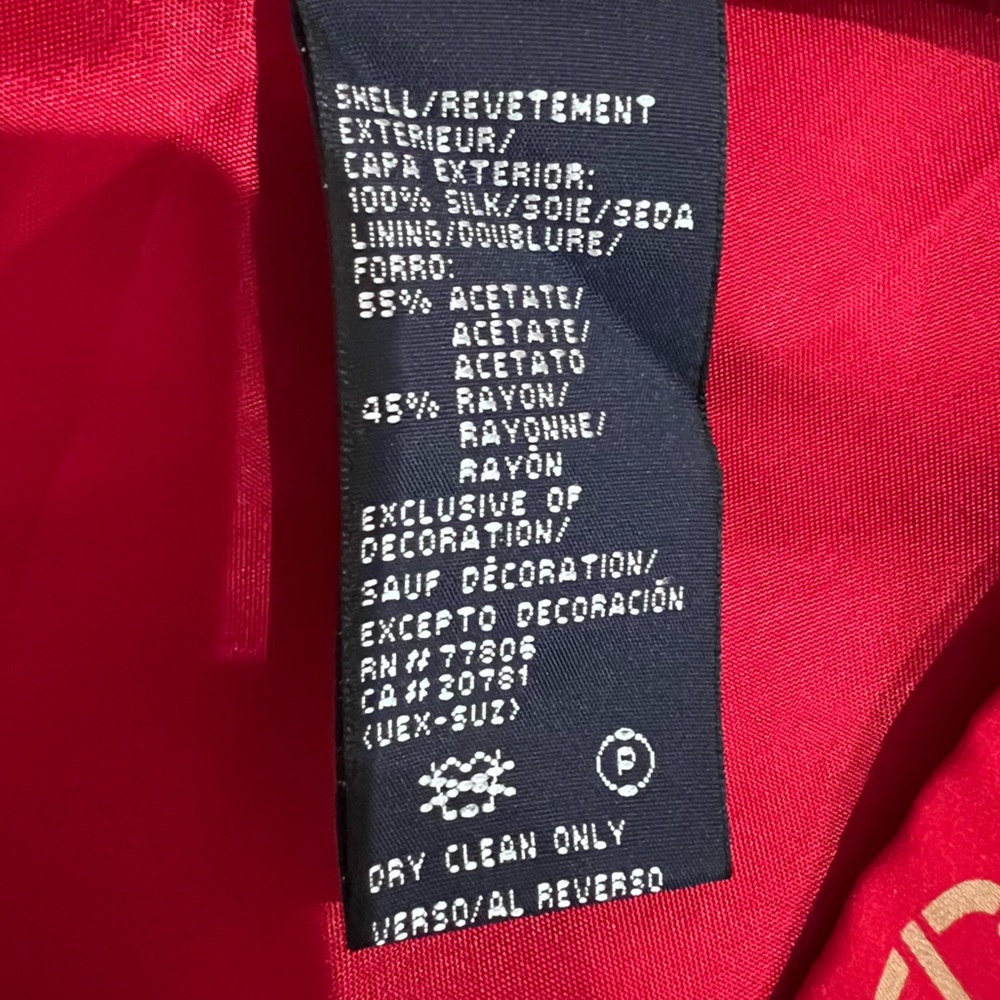 Tommy Hilfiger Vintage Y2K Skirt Silk Chain Print Red/Gold H Logo, Pleats, 12 - Picture 8 of 10